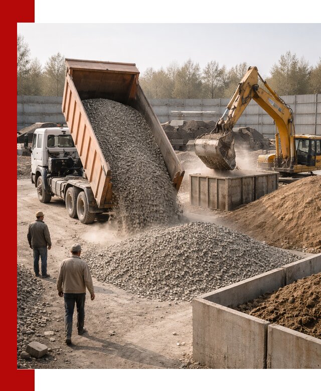 Доставка нерудных материалов с погрузкой и разгрузкой в Южноуральске