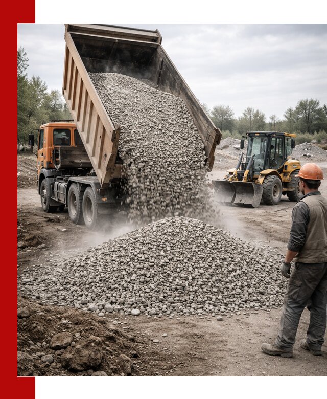 Доставка щебня в Южноуральске крупными и мелкими фракциями