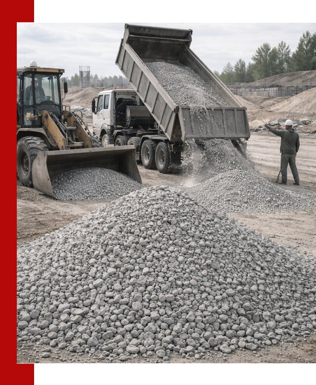 Доставка известнякового щебня фр. 5–20 в Южноуральске