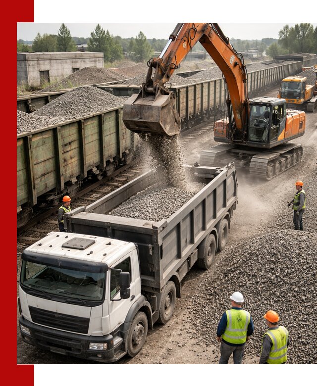 Железнодорожный щебень фракция 25–60 для поставок в Южноуральске