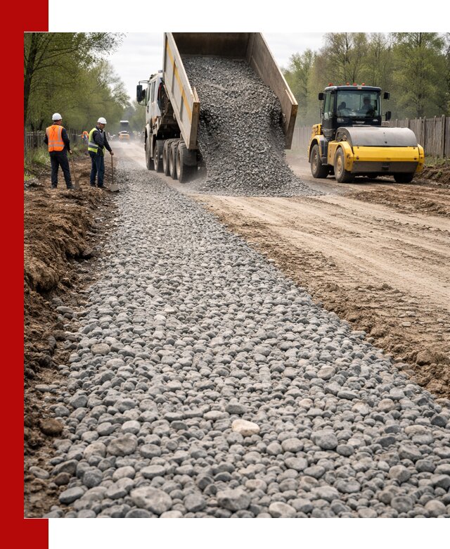 Доставка щебня для отсыпки дорог в Южноуральске высокого качества