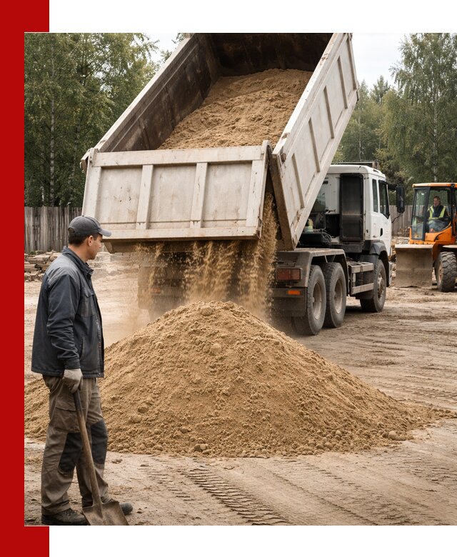 Доставка и продажа песка с разгрузкой в Южноуральске