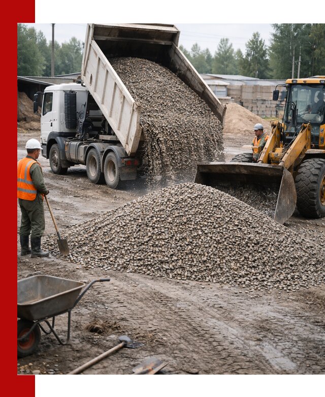 Мытый гравий с доставкой в Южноуральске от карьера до участка