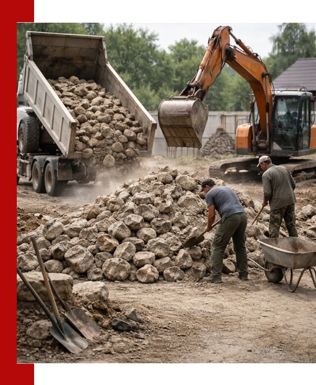 Доставка и разгрузка бутового камня в Южноуральске