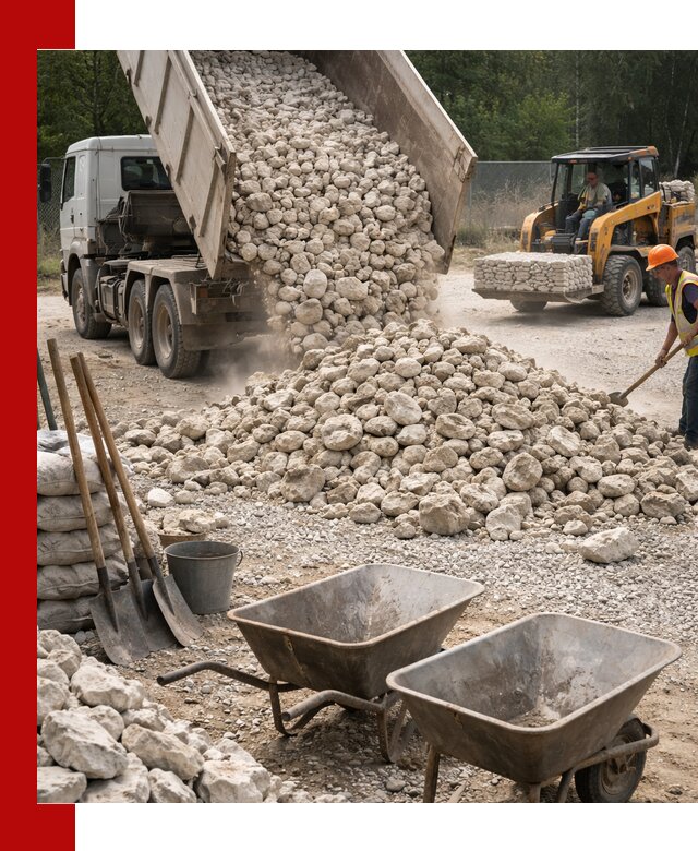 Доставка и продажа бутового известнякового камня в Южноуральске