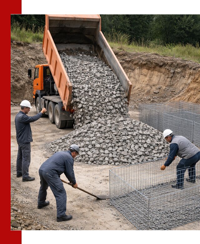Камень для габионов с доставкой в Южноуральске быстро и надёжно