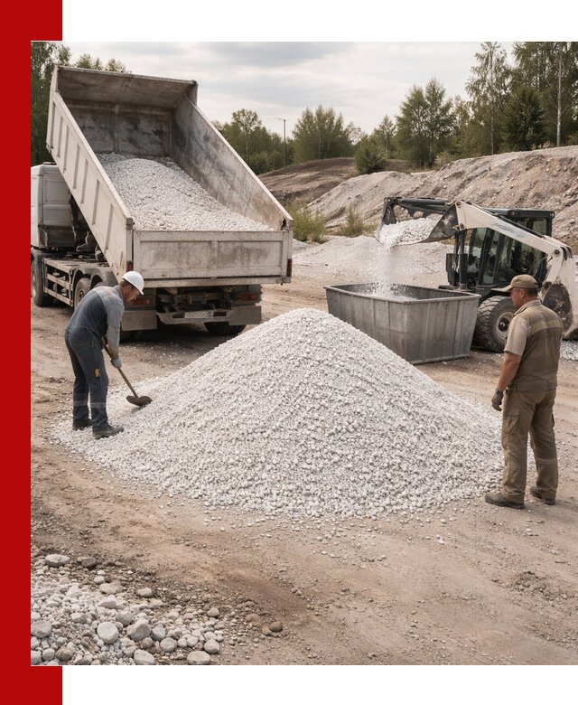 Доставка и продажа белой мраморной крошки в Южноуральске