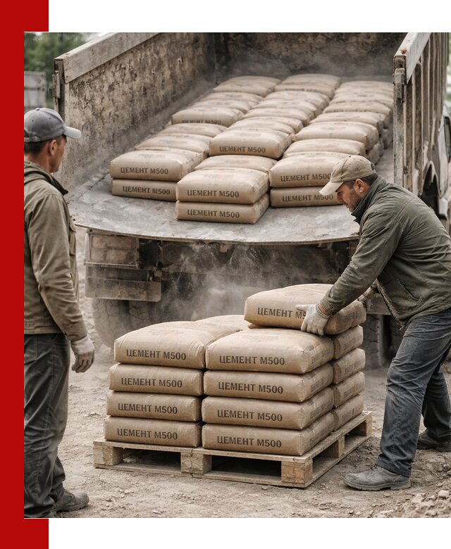 Цемент М500 с доставкой самосвалом в Южноуральске