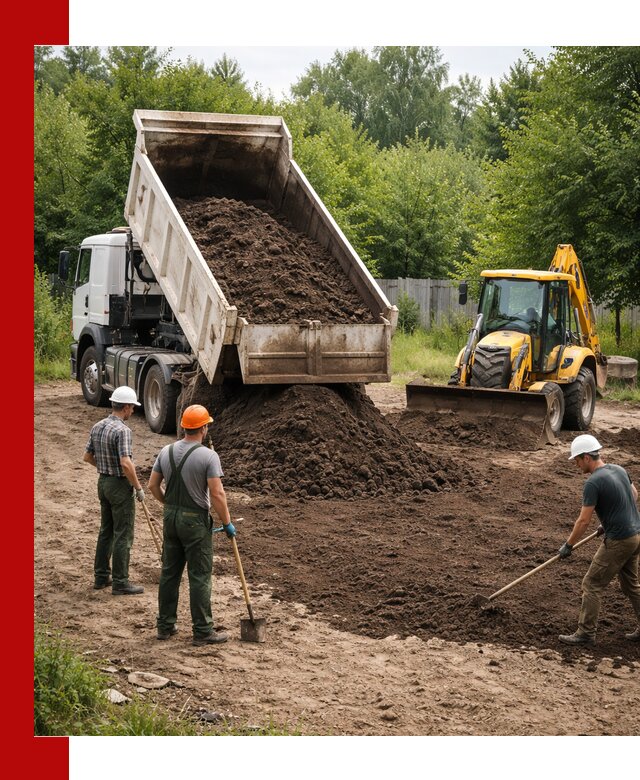Доставка и укладка грунта для выравнивания участка в Южноуральске