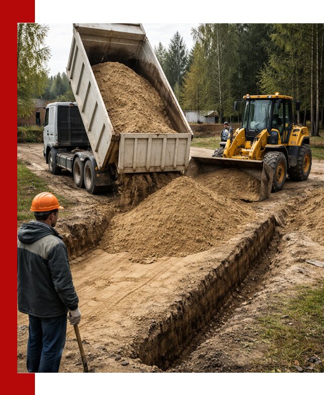 Доставка песчаного грунта в Южноуральске для строительных работ