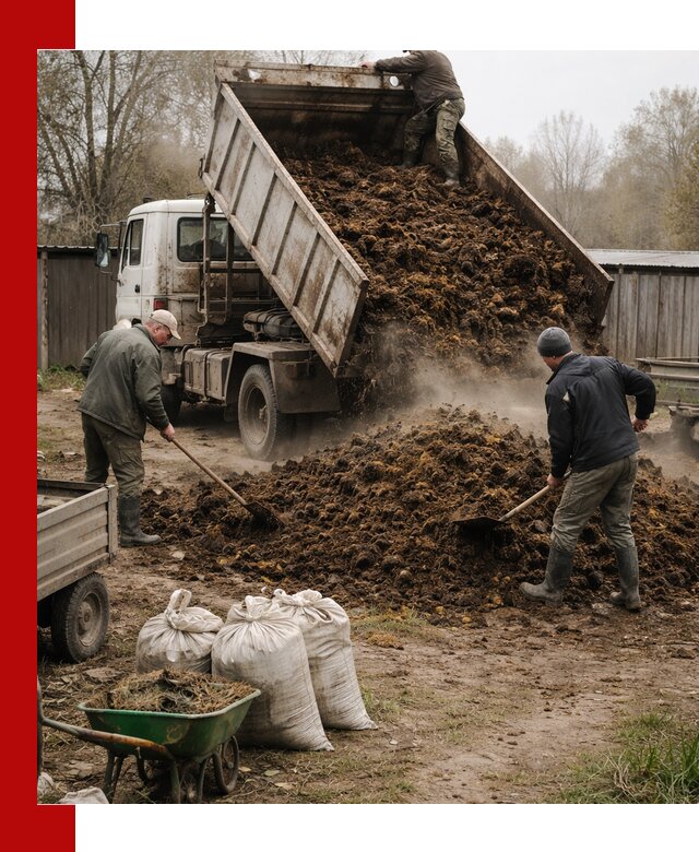 Доставка коровьего навоза самосвалом в Южноуральске