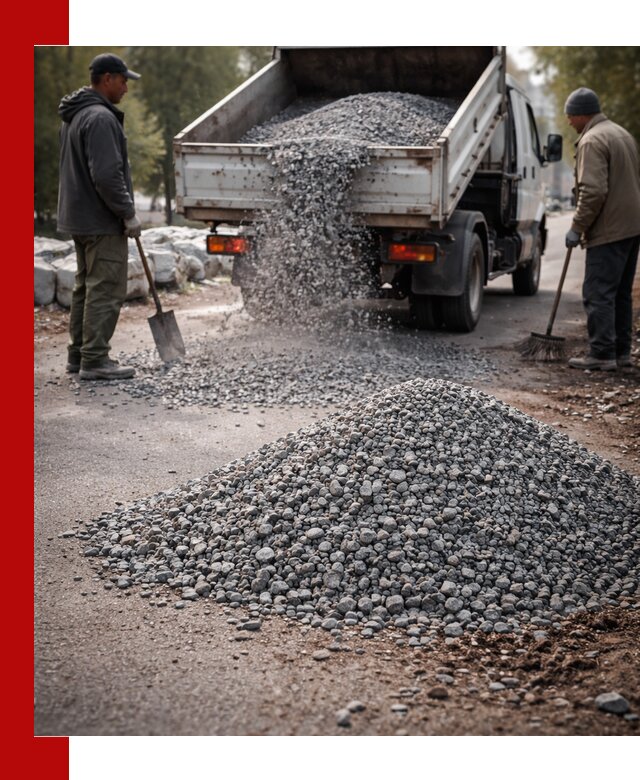 Гранитная крошка для посыпки дорог и тротуаров в Южноуральске