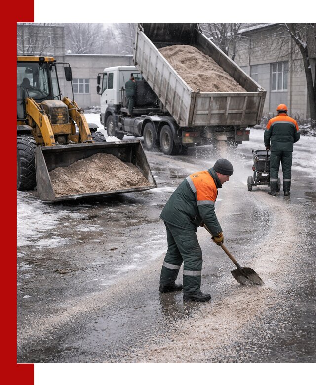 Реагент против гололеда с доставкой и нанесением в Южноуральске