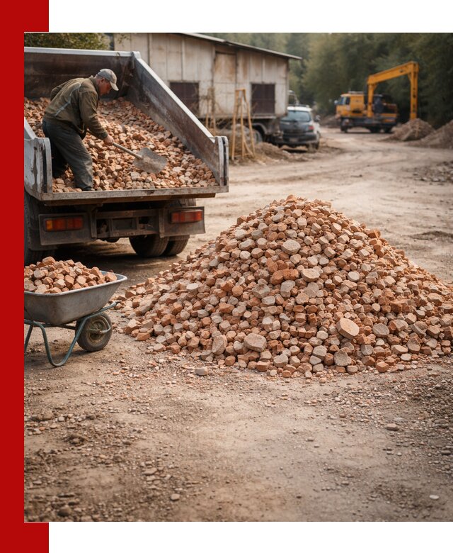 Доставка и подушка из боя кирпича с разгрузкой в Южноуральске