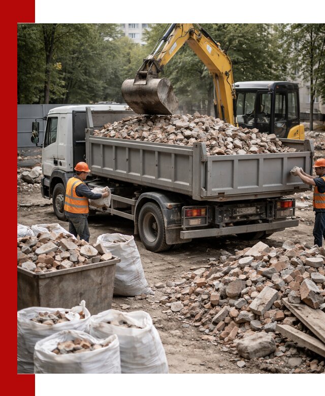 Вывоз строительного мусора в Южноуральске с самосвалами и контейнерами