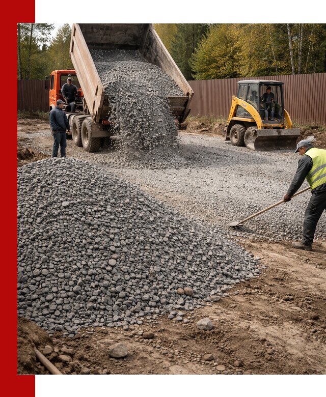 Отсыпка участка щебнем с доставкой и уплотнением в Южноуральске